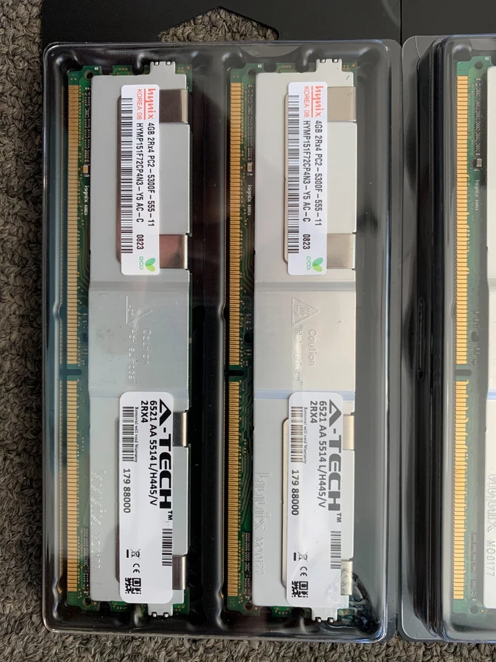 Hynix 8x 4GB   2Rx4 PC2-5300F SERVER MEMORY-NEW SEALED - Image 4 of 4