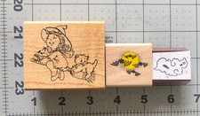 Halloween Rubber Stamps Witch, Ghost, Bats