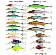 20PCS Minnow Fishing Lures Set Hard Swimbait Wobblers Carp Crankbaits Saltwater