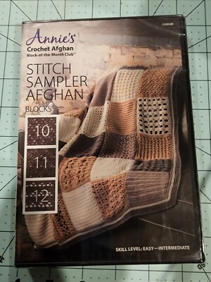 ANNIE'S CROCHET AFGHAN STITCH SAMPLER AFGHAN BLOCKS 10, 11, 12