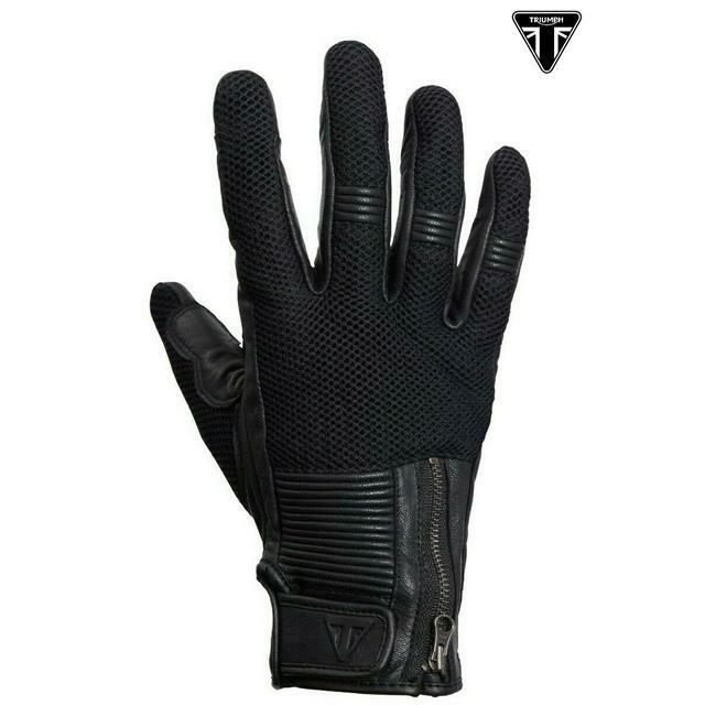 GUANTI MOTO IN TESSUTO/PELLE ORIGINALI TRIUMPH RAVEN MESH NERO