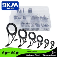 8Pcs~120Pcs Fishing Rod Guides Repair Kit Stainless Steel Rod Building & Repair