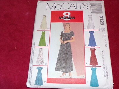   McCALL'S #3129 - LADIES ( 8 EASY STYLE ) PRINCESS SEAM DRESS PATTERN 8-18 FF