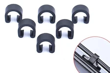 Bicycle Black Plastic C-Type Clips - Works w/ Shift & Brake Cable Housing - 10pk