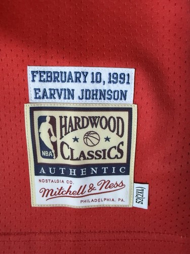 Magic Johnson LA Lakers Signed Red M&N 1981 All-Star Game Authentic Jersey - Picture 4 of 6