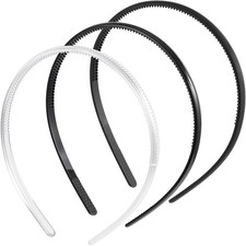 6pcs Teeth Comb Headband, Plastic Thin Headbands for Women, 7 mm Anti-Slip Pl...