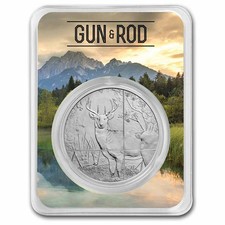1 oz Silver Round - Gun & Rod (Deer) w/ TEP 92.54 per troy oz