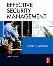 Effective Security Management - Hardcover By Sennewald Cpp Charles - Very Good