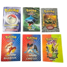 Vintage 4 Pokemon TCG Rule Books & 2 Pokemon Card List Original Books 