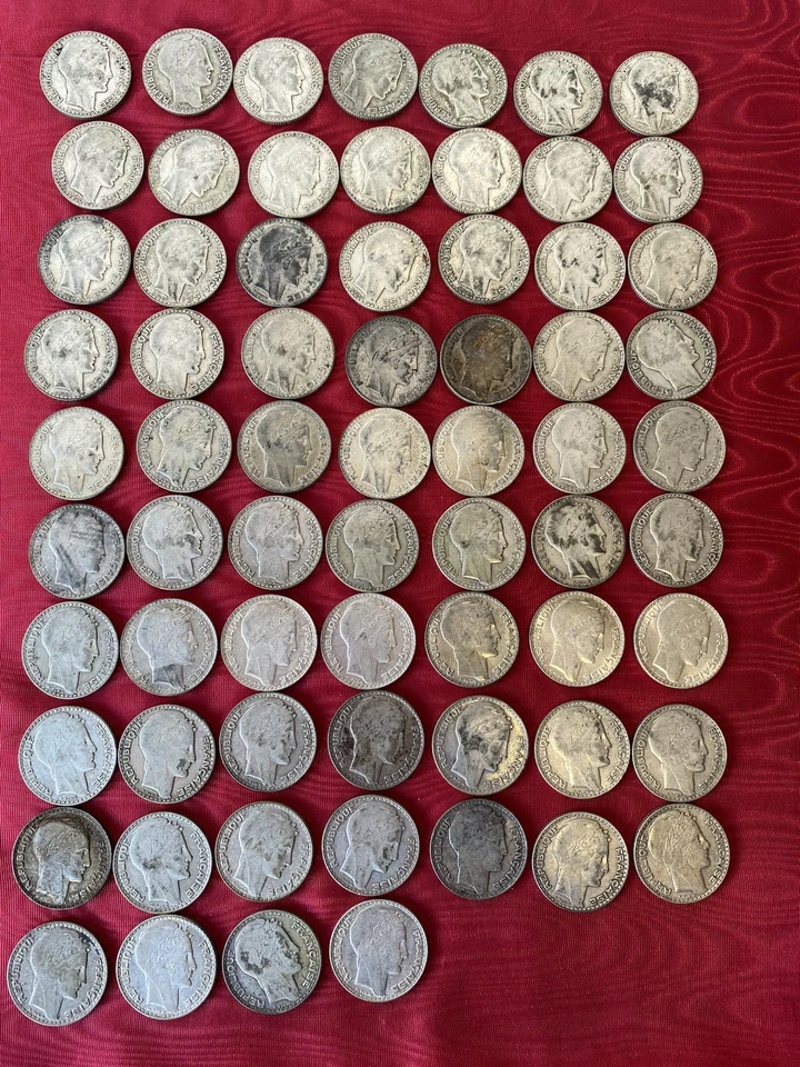 LOT DE 67 PIECES DE 10FRS ARGENT TURIN/ 1929 à 1939 /TTB - Photo 2/3
