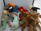 Vintage TY Beanie Baby Lot Of 11  1990s  With Tags Loosy Beak Peace Rover
