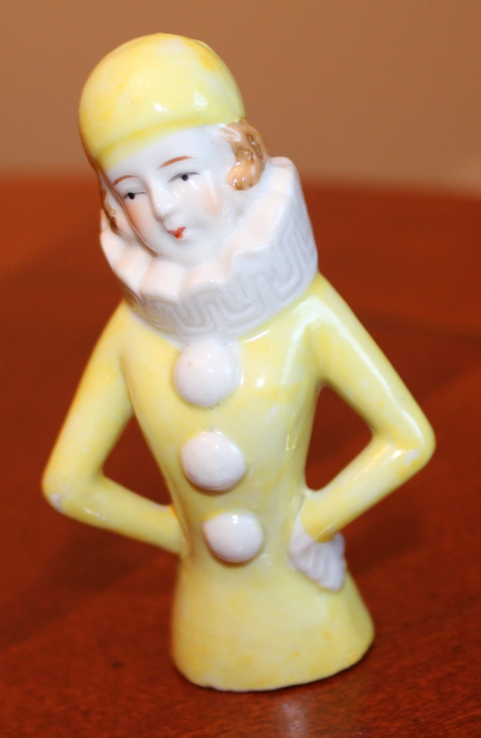 LADY PIERROT CLOWN PORCELAIN HALF DOLL JAPAN | eBay
