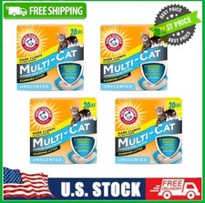  4 pack ARM  HAMMER Multi-Cat Clumping Litter Unscented, Superior Odor Control