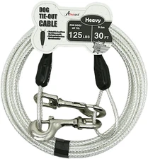 30Ft Reflective Tie-Out Cable for Heavy Dogs up to 125 Pounds