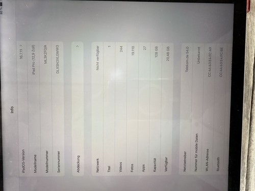 iPad pro 12,9" 128gb A1584 2015 Silber wifi mit SIM Karten Schacht - Afbeelding 6 van 7