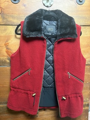 NILS Resort Collection Small Vest Sherpa Fleece Full Zip Fur Collard Apres Ski