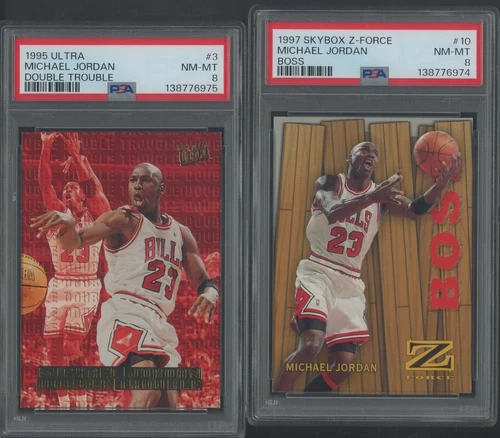 1995 Topps Spark Plugs SP2 Michael Jordan (2) Card Lot PSA 7 & PSA 8