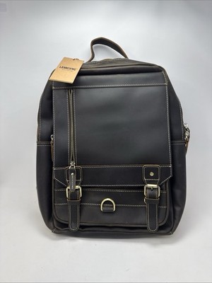 LANNSYNE  Genuine Leather Backpack - Full Grain- Dk Brown- New.