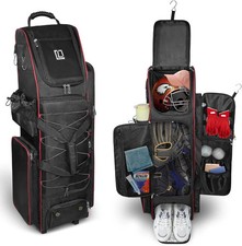 Rolling Baseball Bag,71L Capacity Catchers Gear Bag for 7 Bats with Separate....