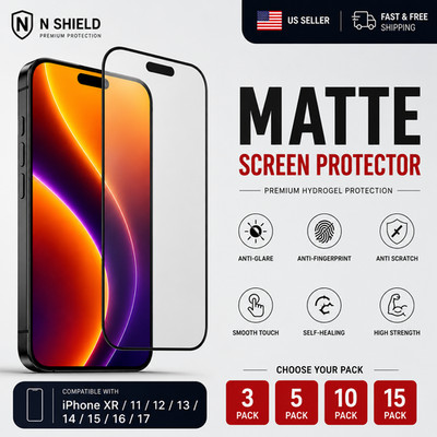 Anti-Glare Matte Hydrogel Screen Protector iPhone 17 16 15 14 13 3 5 10 Pack