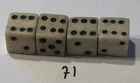 4 Vintage  5/16+” Bone (Bovine) Dice (2 Pairs)