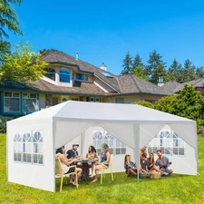 10x 20ft Canopy Tent Party Tent PE Gazebo Wedding Canopy w/6 Removable Wall