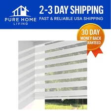 Day & Night Cordless Zebra Blinds, 44" W x 72" H, Modern Light Filtering Shades