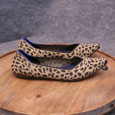 Rothy s The Point Flats Cheetah Animal Leopard Print Ballet Shoe Women Size 8 US