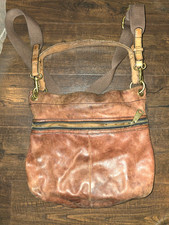 Fossil Long Live Vintage Brown Leather Explorer Convertible Hobo Crossbody Bag