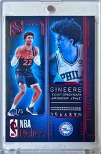 2024 Panini Silhouette Matisse Thybulle Red Game Used Laundry Tag Patch /5 RARE