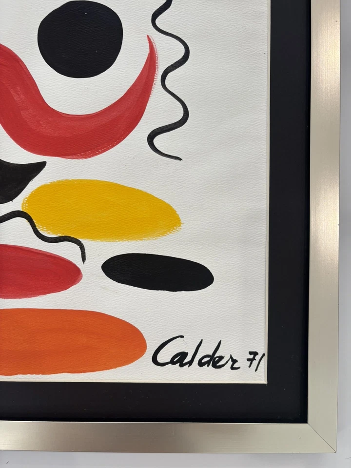 Alexander Calder 1898-1976 en el estilo de, medios mixtos. Mate y enmarcado. Foto 4 de 4