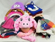 Kids Winter Beanie Hats Mixed Styles  Characters Boys Girls Trapper Pom Pom