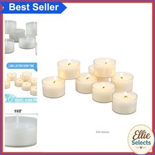 Tea Light Candles 24 Pack Unscented 6-7 Hour Burn Clear Cup Smokeless Bulk Home