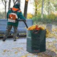 80 Gal Reusable Garden Waste Bags Yard Leaf Lawn Trash Waste Bag W/Flexible Hoop