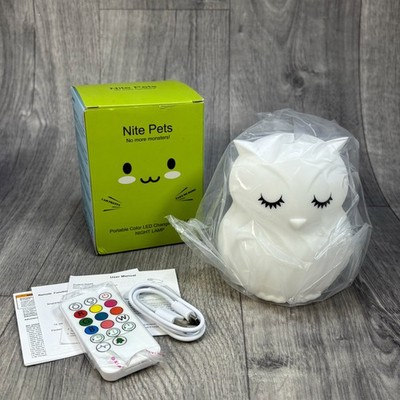 Eule LED Nachtlicht Lampe Nite Haustiere Farbwechsel Silikon Kindersicher Kinder Neu