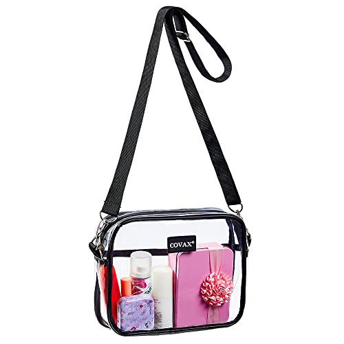 Bandolera Transparente, Bolso Cartera Transparente Aprobado por Estadio para Conciertos Negro-1 - Imagen 1 de 7