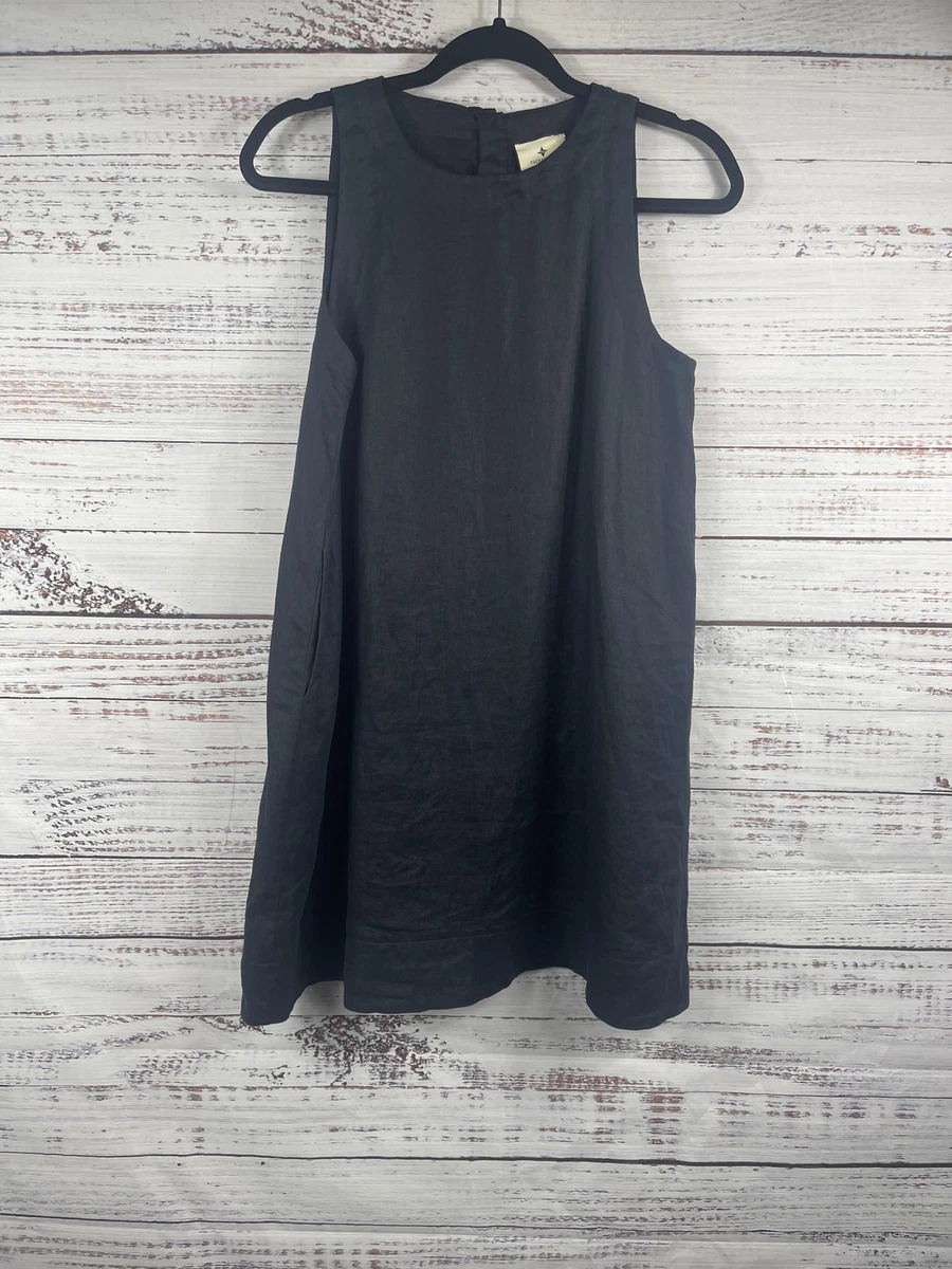 chinese dress ladies Mini Shift Dress in Natural Linen – LEIF main image 1