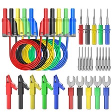 Goupchn 5PCS 4mm Safety Shrouded Banana Plug Test Leads Kit, Five Colors