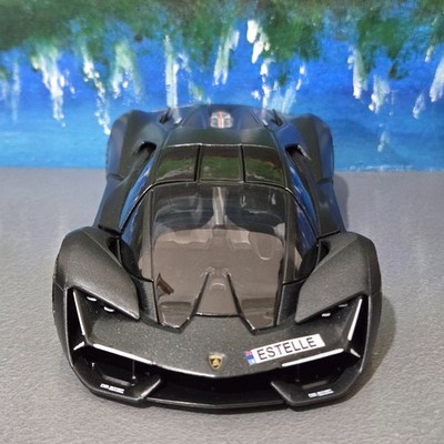 Bburago Lamborghini Terzo Millennio 1:24 Diecast Silver Personalised Plate Box