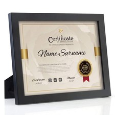 RPJC Document Frame Certificate Frames Made of Solid Wood High 8.5x11, Black