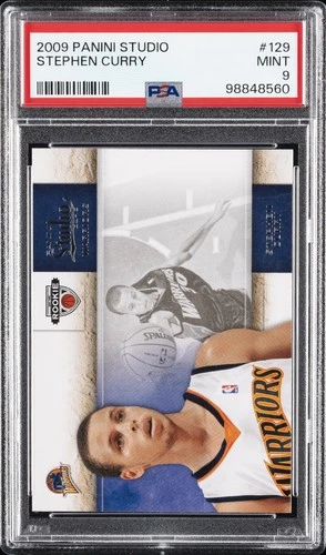 2009 PANINI STUDIO #129 STEPHEN CURRY ROOKIE RC PSA 9