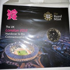 2012 Olympic Handover to Rio Brilliant Uncirculated Two 2 Pound Coin Pack BU