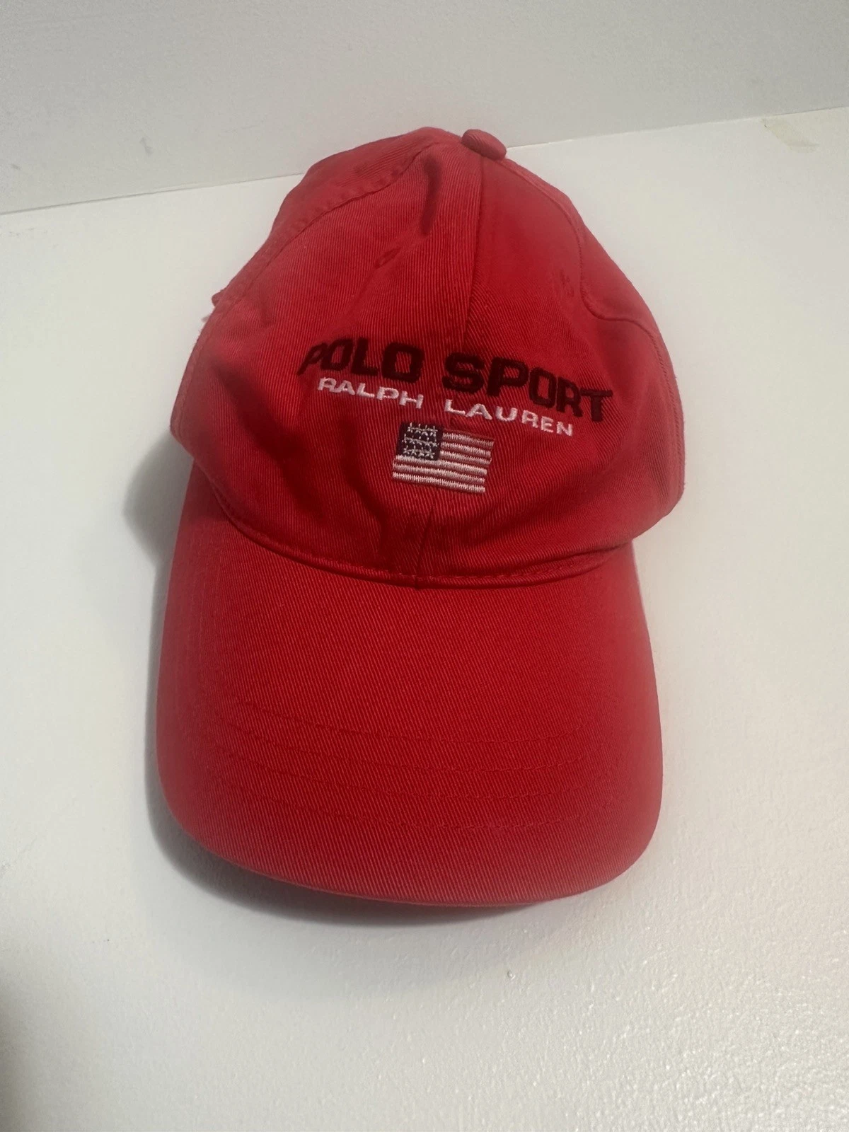 Vintage POLO SPORT by Ralph Lauren Fleece Cap big logo 90s USA casual hat red