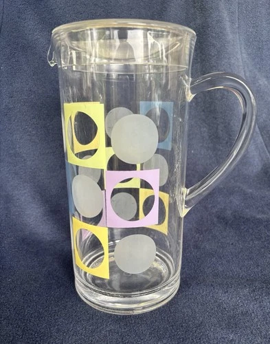 Precision Craft Acrylic Beverage Pitcher MCM Retro Geometric Atomic