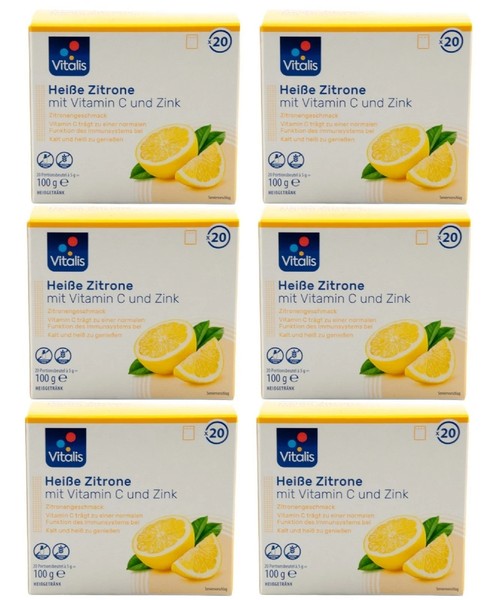 Vitalis HeißE Zitrone Mit Vitamin C Und Zink; 6 X 20 Portionen á 5 G ( 600 G )-image