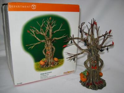MIB Dept 56 Halloween LIT SPOOKY TREE Accessory #56.52896 Snow Village ~ Lights!