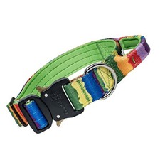 Premium Gradient Dog Collar with Handle Thick Dog Collar Adjustable Dog Colla...