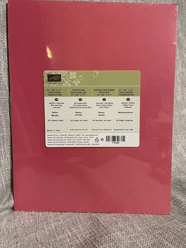 Stampin' Up! 8.5x11 Cardstock MELON MAMBO FULL Pack 24 Sheets Stampin' UP!