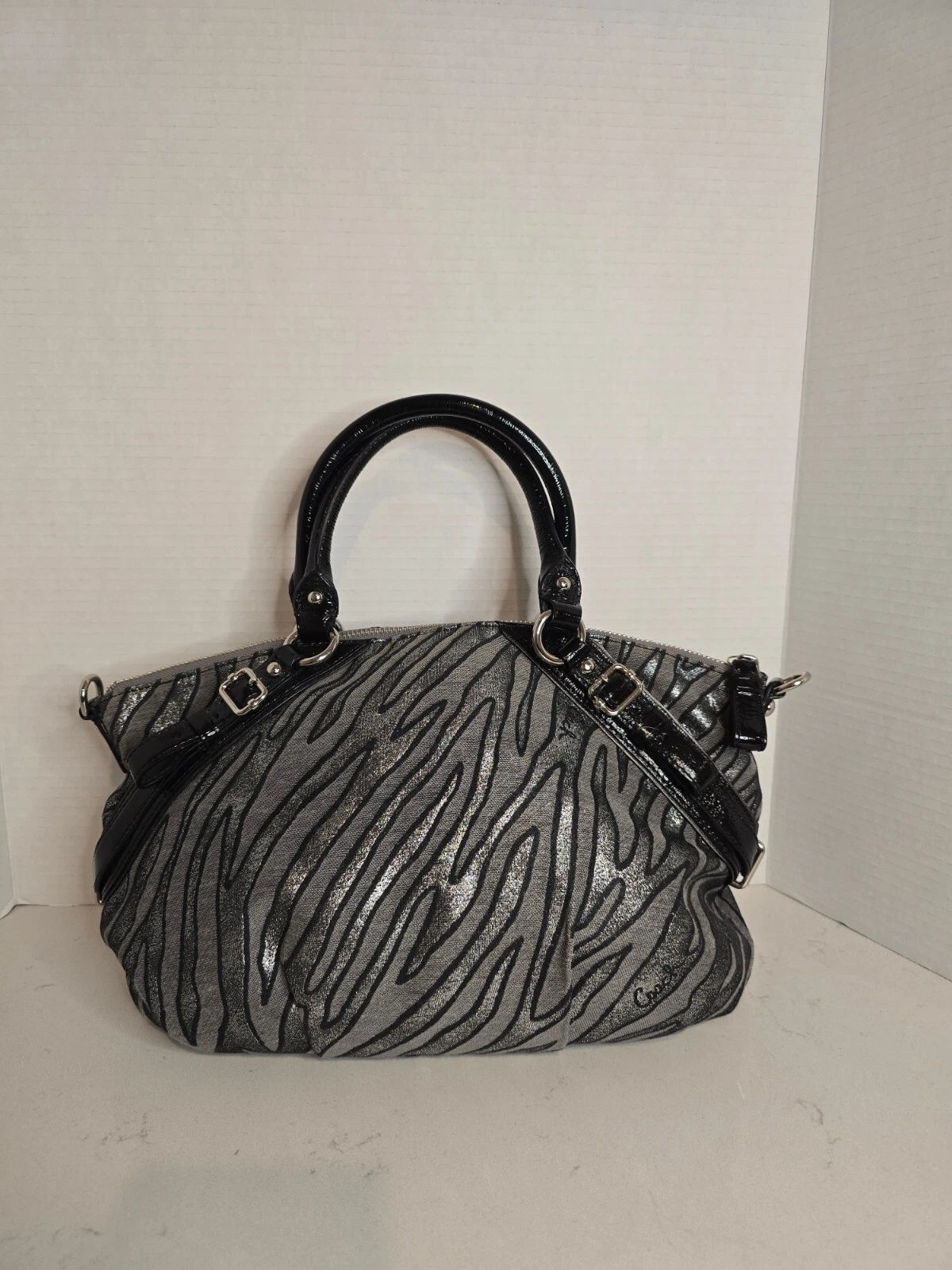 Borsa a tracolla Coach Madison Sophia Lurex Zebra Jacquard Gallery 15925 usata in ottime condizioni