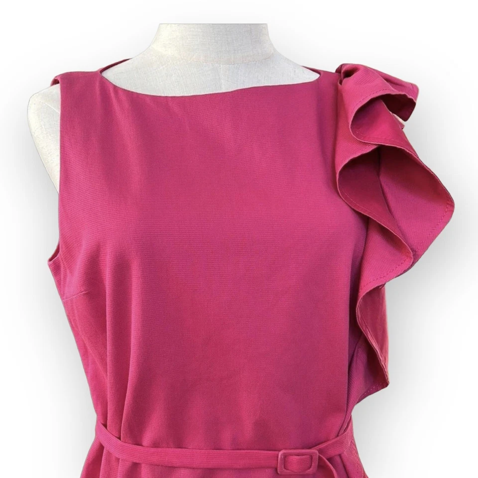 Red Valentino Fuchsia Pink Barbie Color Pencil Classy Designer Dress Size 12 US - Image 4 of 4